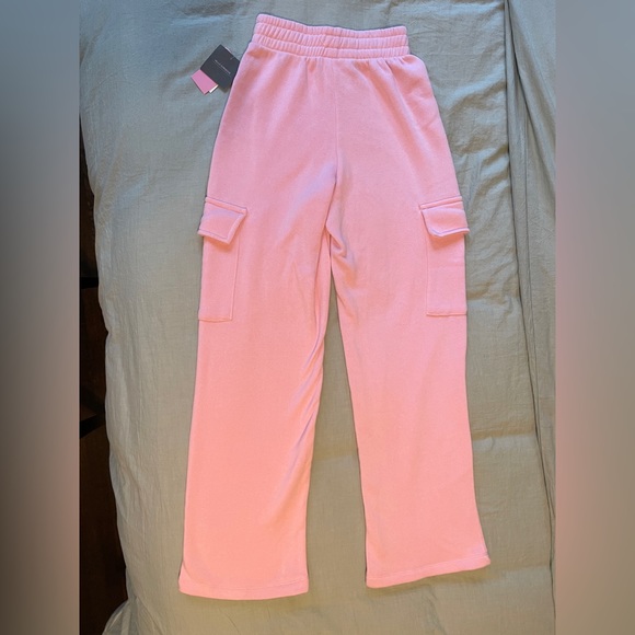 Women’s Barbie Pink Cargo Graphic Logo Relaxed Lounge Pants with Pockets - Picture 6 of 11